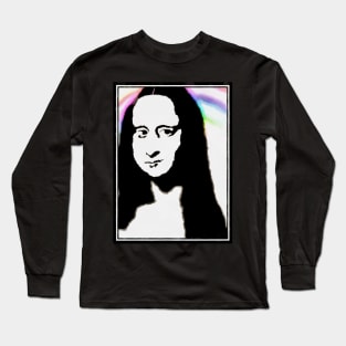 Mona Lisa Digital Profile Long Sleeve T-Shirt